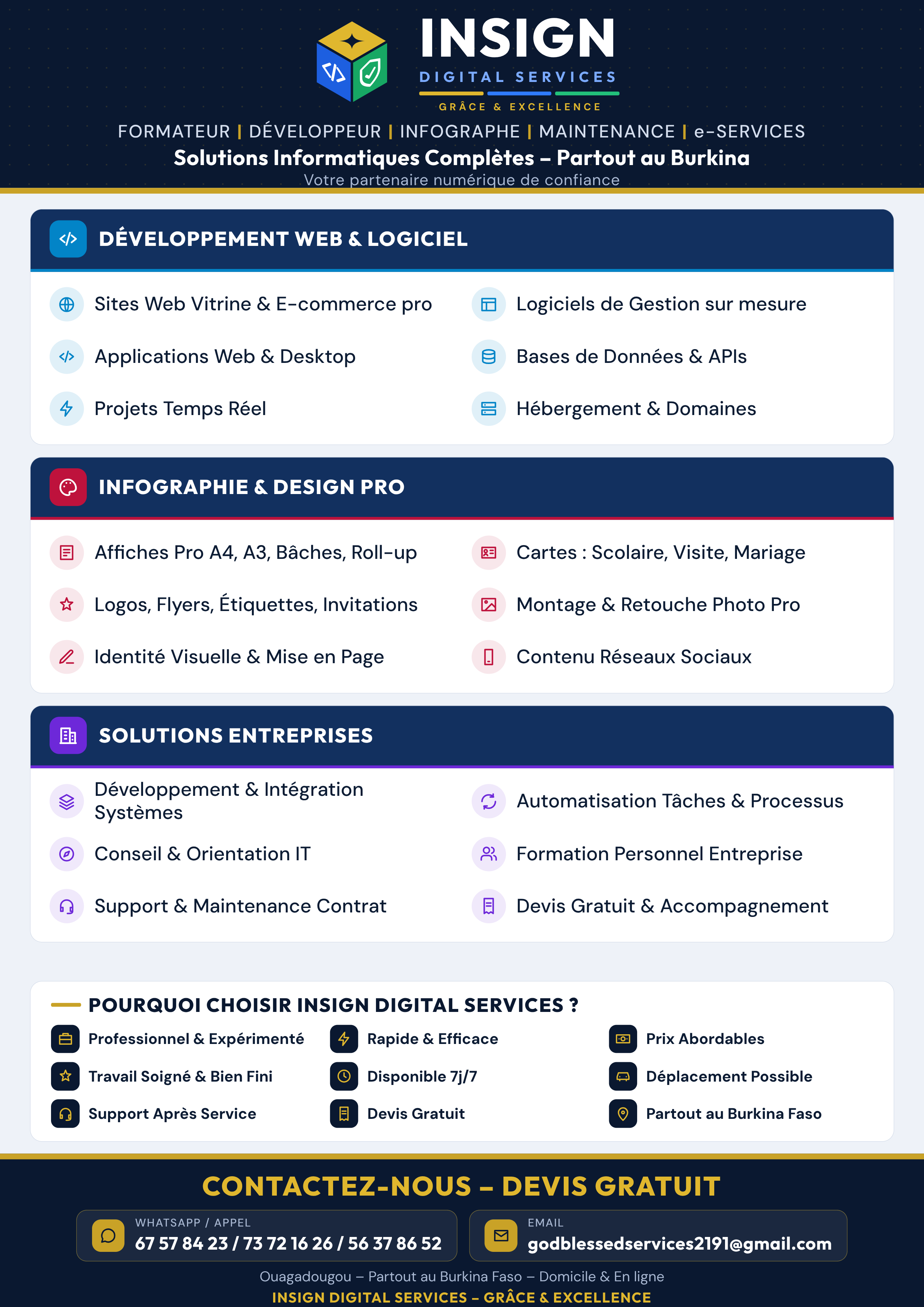Affiche INSIGN : développement, design et solutions pour entreprises